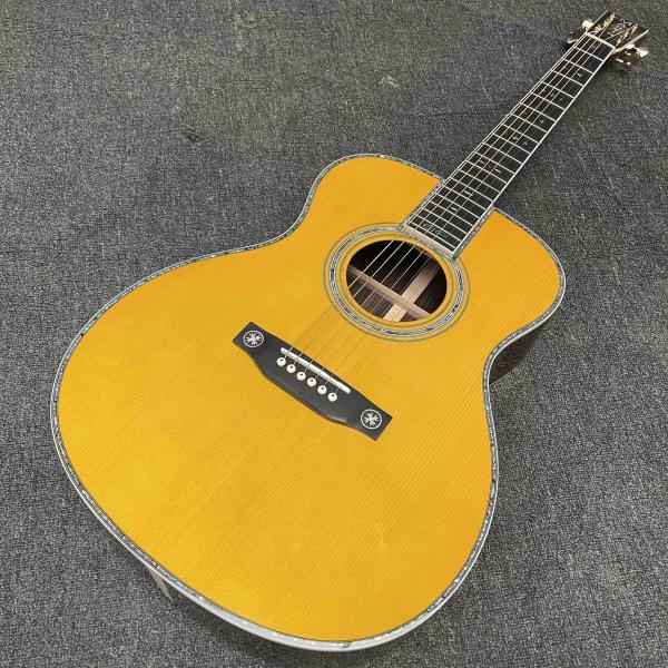 Custom Solid Spruce OM Body Solid Rosewood Back Side Acoustic Electric Guitar