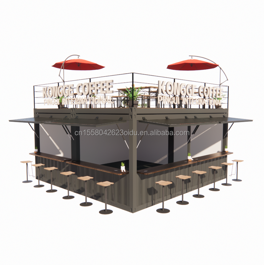 Modern Design Mobile Container Bar for Urban Houses Fully Equipped Prefab Restaurant and Coffee Shop in Customized Color