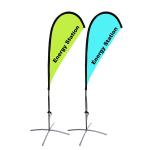 65g Polyester Teardrop Beach Flag , Outdoor 100x300cm Roll Up Flag