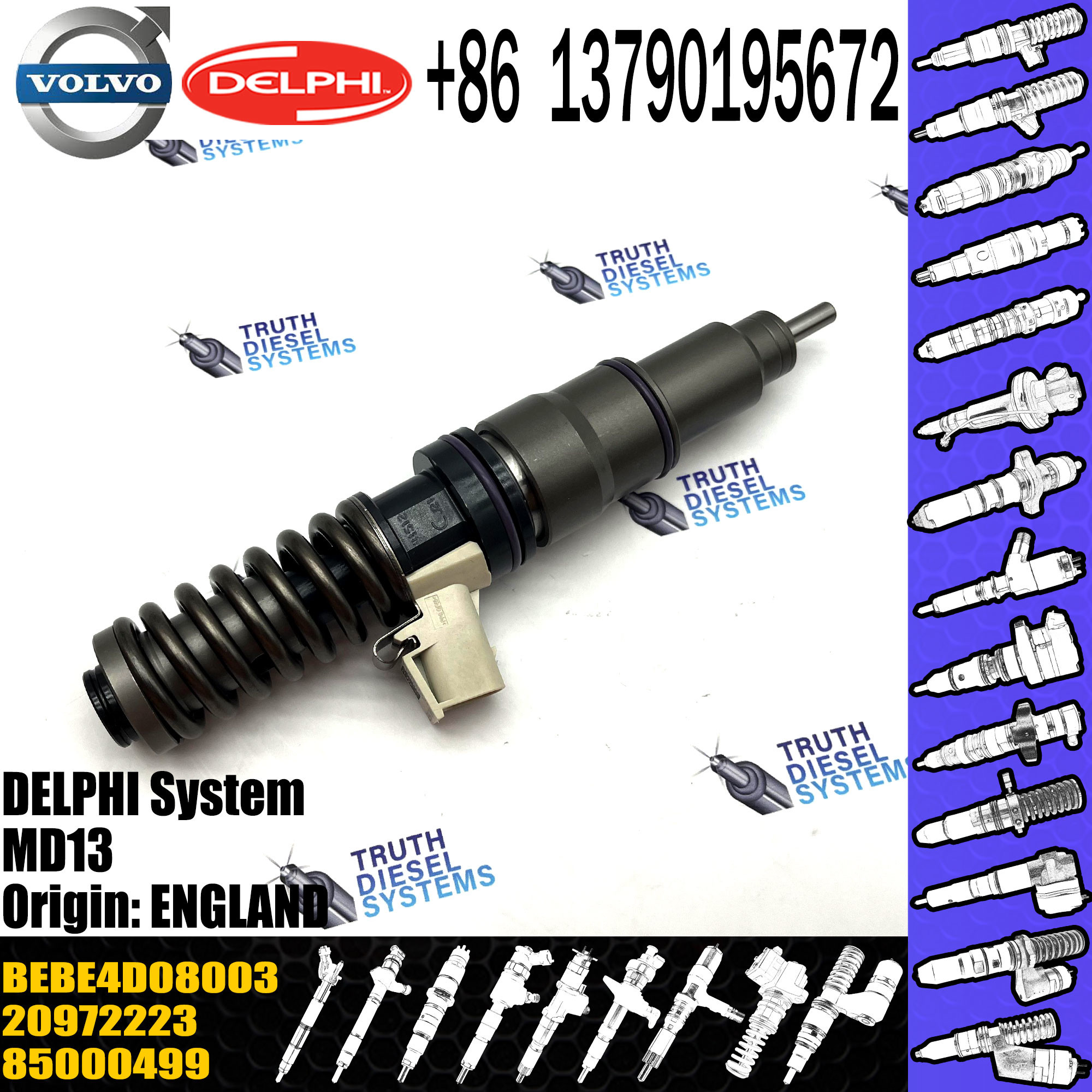 Common Rail Diesel Fuel Injector 20972223 BEBE4D16003 BEBE4D08003 for Engine Parts