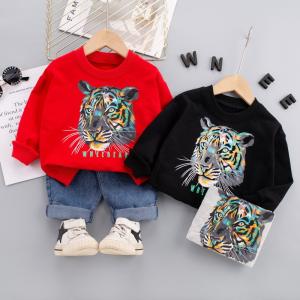 Wholesale Children'S 110cm 43.3in Spring And Autumn Tiger Print Suit Two Piece Pants Set from china suppliers