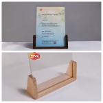 Clear Perspex Plastic Photo Frames Acrylic Photo Frame with Wooden Wood Base