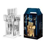 SGS 24 Pieces Golden Silverware Set