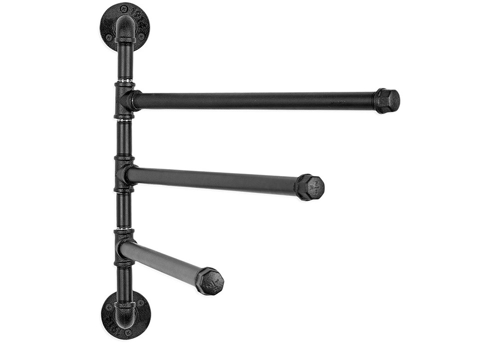 E Coated Industrial Pipe Fitting Wall Shelf , NPT / BSPT Thread Toilet Paper Holder