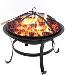 22 Inch Barbecue Portable Fire Pit For Camping Patio Backyard Garden