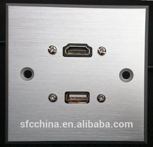 Wholesale HDMI &amp; USB aluminum alloy wall plate from china suppliers