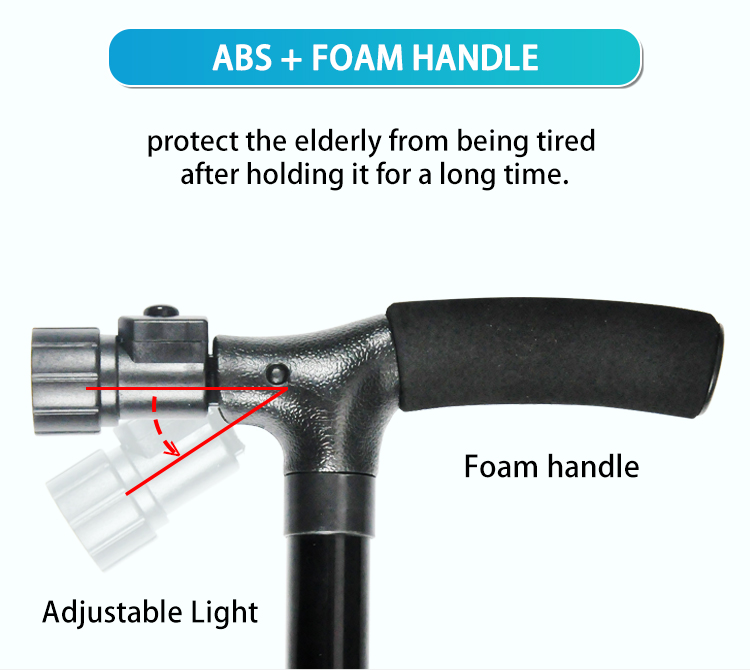 Hot Selling Home Care Folding Walking Cane Sticks With Led Light For Elder