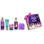 China Purple Vanilla 5pcs Bubble Bath Gift Set Wooden Box for sale