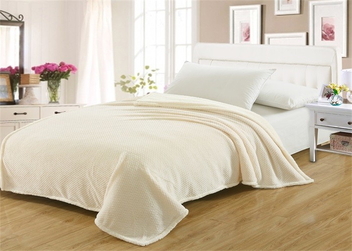 Square Shaped Coral Colored Blanket , Better Hand Wash Lightweight Fleece Blanket