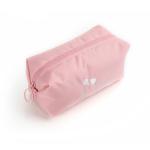 Custom Polyester Cosmetics Makeup Bag Pure Color Pink Wash Bag