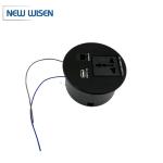 110v-240v European Desk Socket Outlets Round Multi Plug 100mm