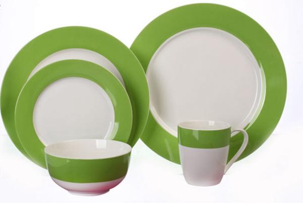 фарфоровый обеденный набор/coloured glaze porcelain dinner set 16 pcs with gif