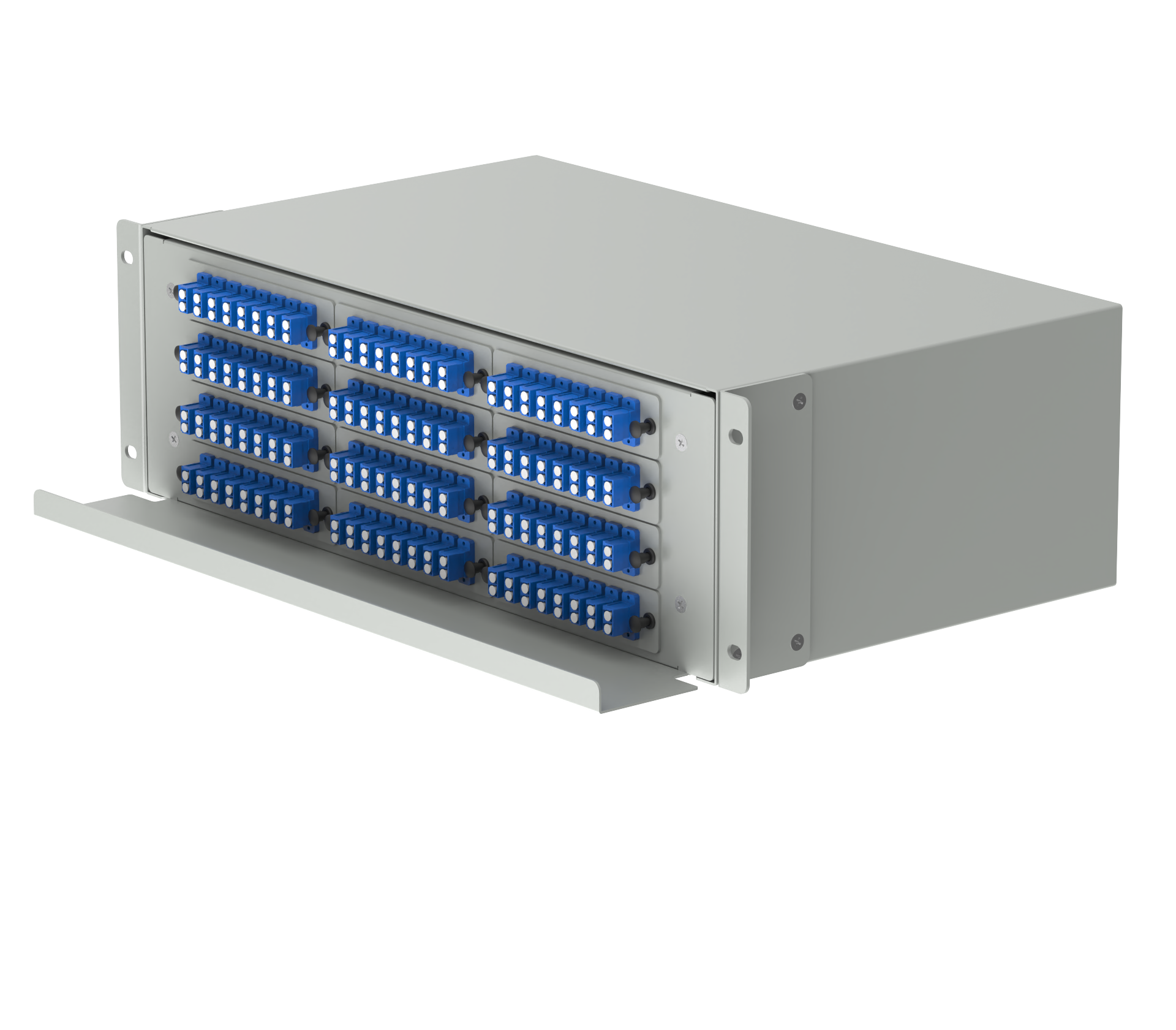 Data Center LC Type 192 Ports Optic Fiber Distribution Patchpanel Fiber Optic Equipment WHITE