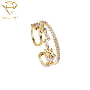 Wholesale 18k Gold Plating Silver Diamond Ring AAA Cubic Zirconia from china suppliers