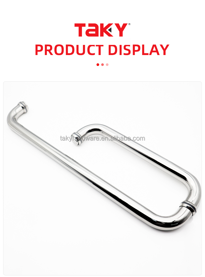 Customization Aluminium Shower Screen Glass Door Handle with 0.5mm Thickness and BN Finish