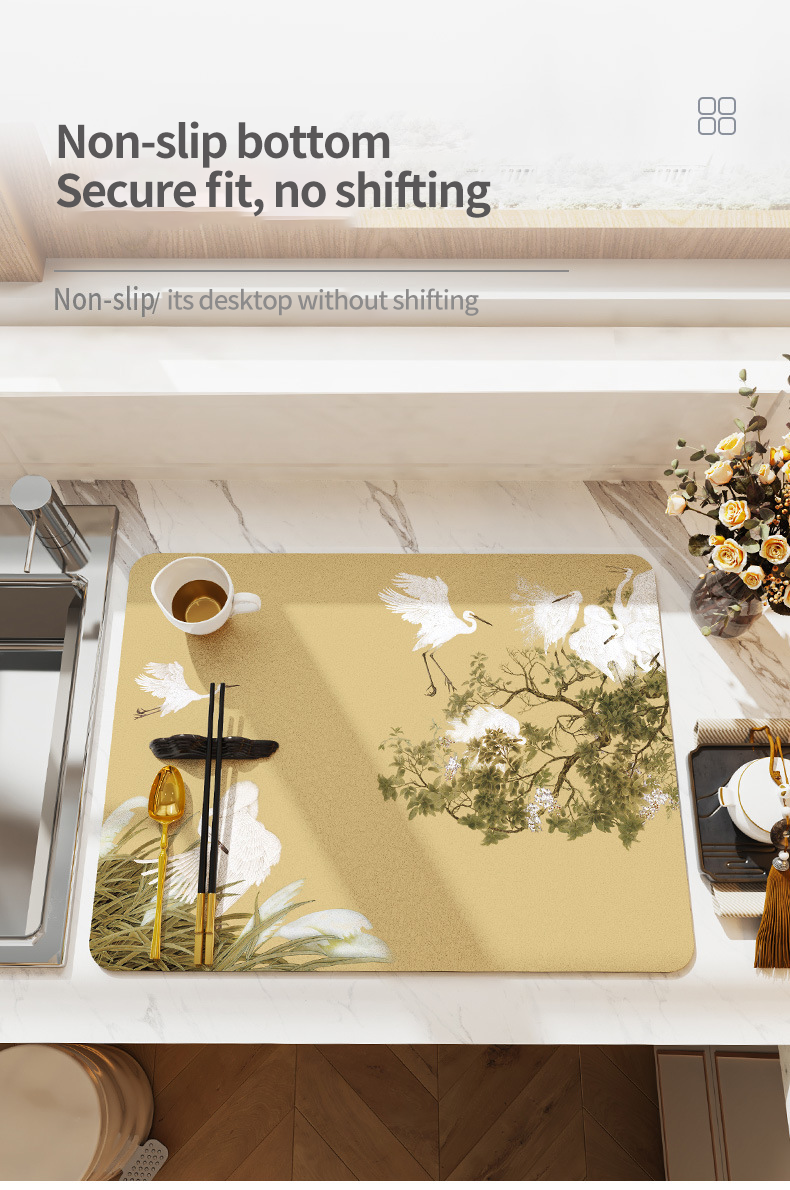 Sustainable Kitchen Modern Placemat Dishwashing Drying Mat for Drying