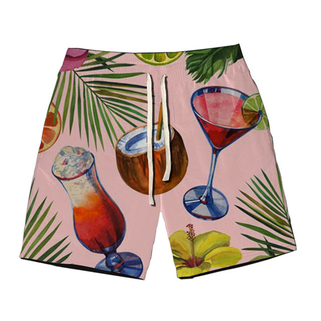 Summer Beach Trousers Customize Logo Men's Casual Shorts Summer Double Layer Shorts Camouflage Slim Swimming Trunks Beach Pants