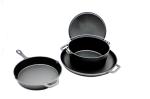 Cast Iron Frying Pan,Grill Pan , dutch oven 3 Piece-set Pre Seasoned for all
