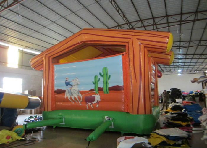 Wild West Big Bounce House Customized , Digital Painting Huge Bounce House