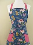 Ladies Apron, Adult Apron, Blue Kitchen Apron, Full Cooking Apron, Kitchen Apron