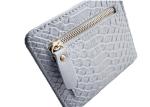 11.5cm Debossed Crocodile Money Clip Women'S Bifold Coin Pocket 10cm