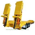 Heavy Duty 80t Lowboy Truck Trailer Low Bed Trailer with Ladder 3 Axles 60ton