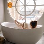 GMC Freestanding Resin Stone Bathtub White Matte Adult 150 140cm Length