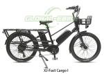 Red Alloy Frame Electric Cargo Bike With Brushless Motor 48V Mechanical Disc