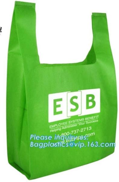 Promotional custom metallic laminated non woven bag, fabric reusable shopping