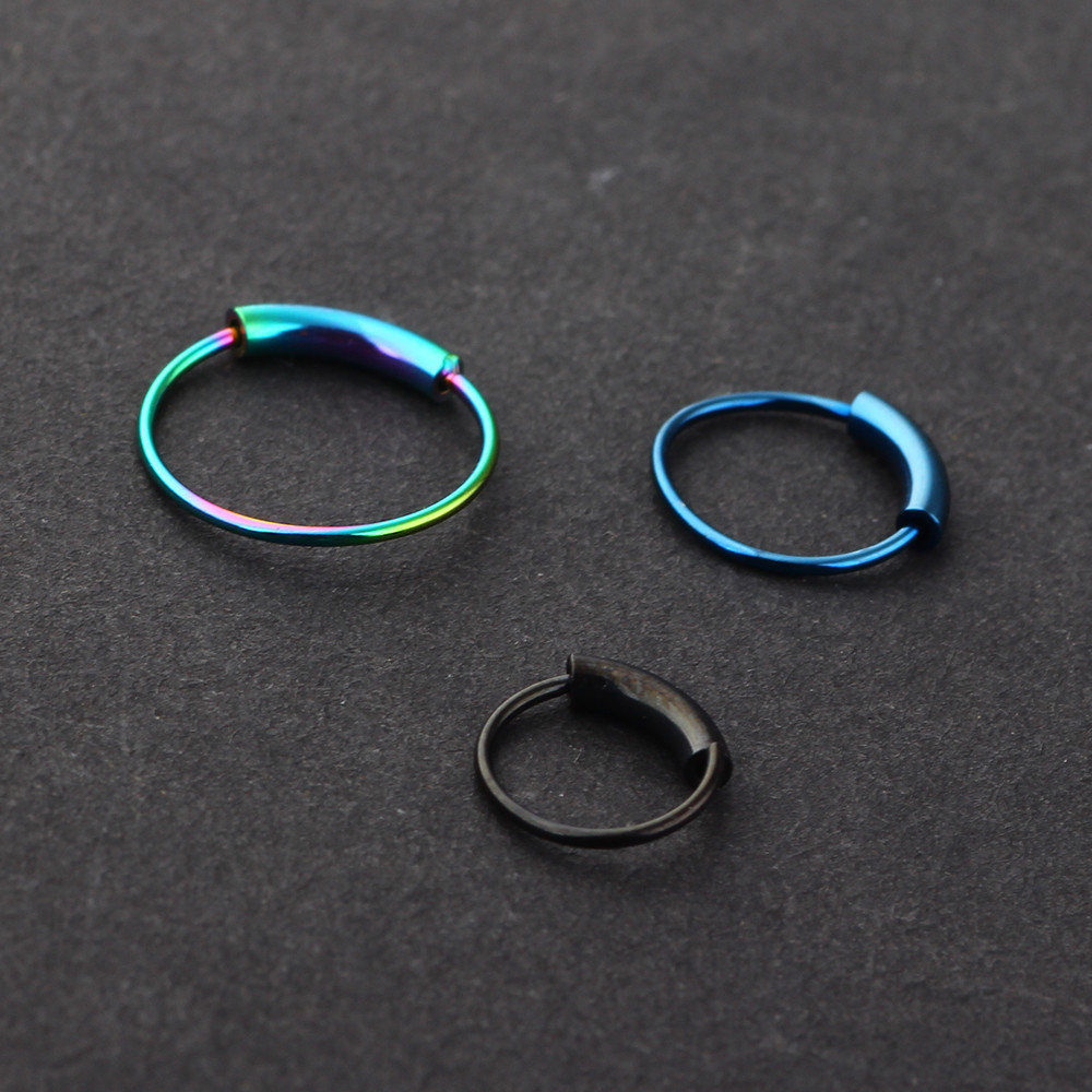 Steel Hinged Clicker Seamless Piercing Nose Ring Hoop Lip Ear Ring-6/8/10mm Body Jewelry Piercing Clip Gift