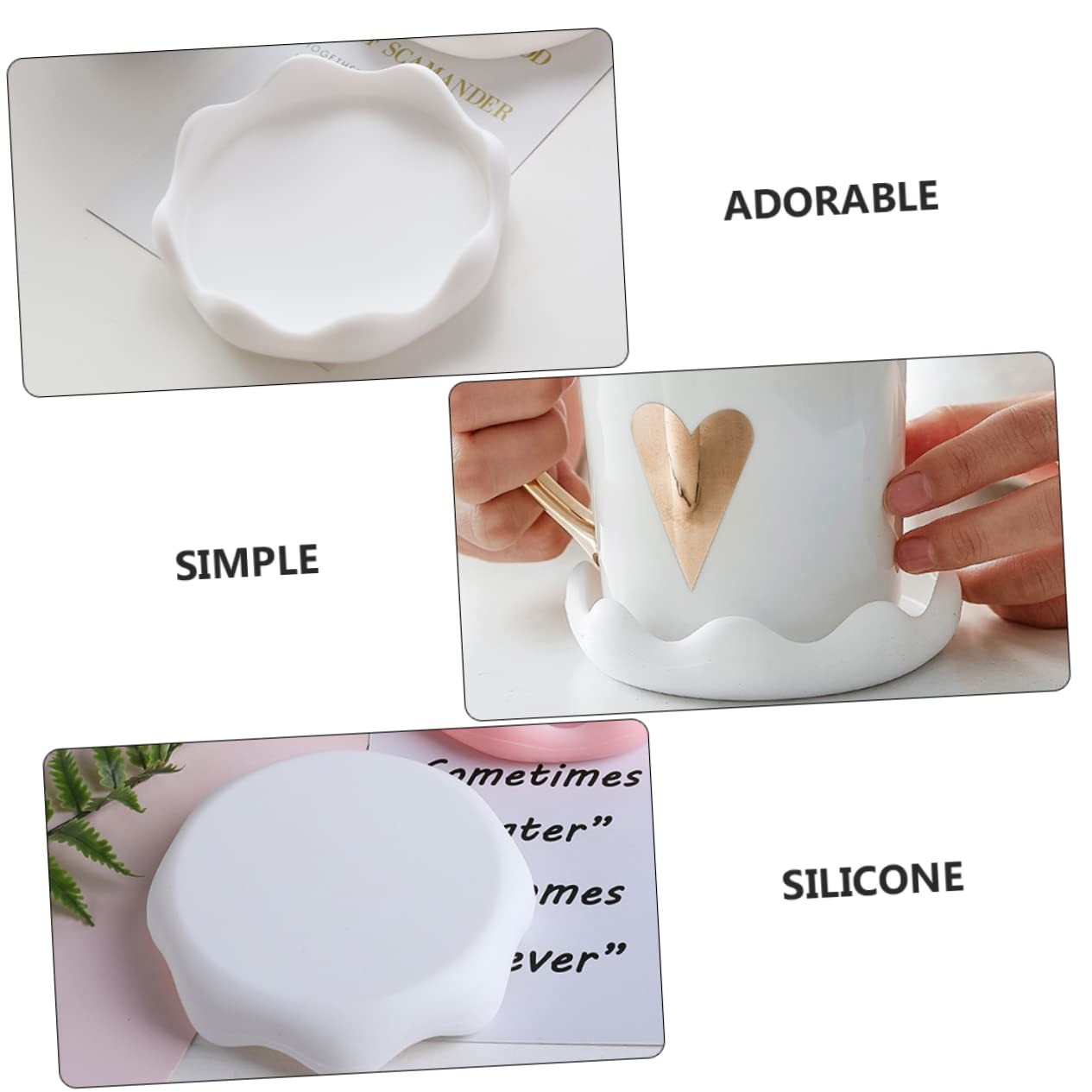 Silicone Cup Lids Set Snow Cover Drink Coaster Anti-Dust Airtight Mug Covers For Hot And Cold Drink Silicone Hot Cup Lid
