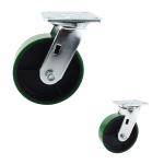 2 Inch Industrial Green PU Heavy Trolleys Swivel Wheel With Ball Bearing
