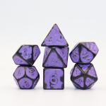 Antique old black back red resin character playing board game dice set dnd dice