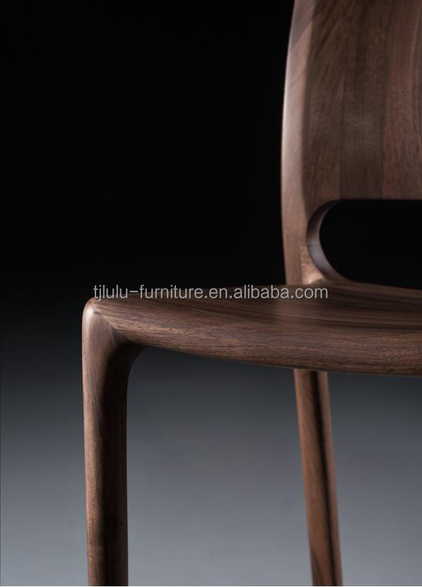 Add a Touch of Luxury to Your Coffee Shop and Restaurant with High End Solid Wood Nordic Bent Backrest Dining Chair