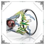 Beaker Bong 7MM Thick Glass Smoking Pipes Cool Rick And Morty On Glass Water