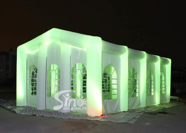 12x6m big blow up inflatable wedding party tent with LED light, movable doors N