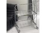 Two Layer Deluxe Foldable Push Cart Tempered Glass 4 Wheels