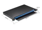 1U 19 Inch Fiber Optic Patch Panel 24 Port Cold Rolled Steel Material
