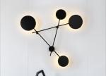 Diameter 107cm Height 85cm Led Black Iron Acrylic Modern Wall Sconces
