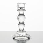 6 Inch Color Glass Candle Holder Machine Pressed Crystal Taper Candlestick