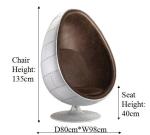 Modern Fiberglass Frame Aviator Egg Pod Leather Chair with cushion