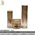 Hot Sale 50g 40ml 100ml Gold-plated Gradient Glass Packaging Cream Jar Lotion