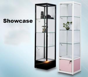 Wholesale Home Square Glass Showcase Tower Display Square Glass Display Cases For Collectibles from china suppliers
