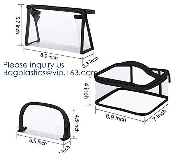 Small Clear PVC Waterproof Bag with Zipper Closure, Mini Portable Transparent Plastic Organizer Pouch for Cosmetic, Make