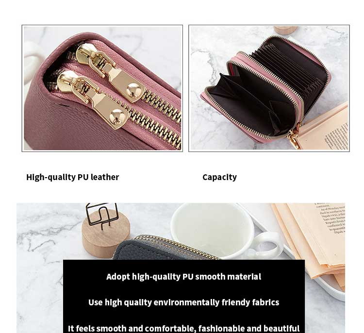 Customized Logo Mini RFID Blocking Zipper Coin Pocket Purse for Girls