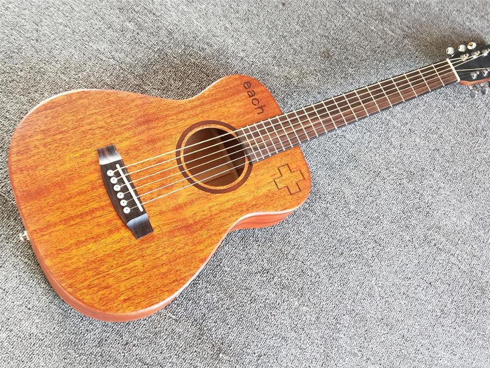 34" traveling acoustic guitar,Factory Sapele-wood top and back Mini acoustic Guitar