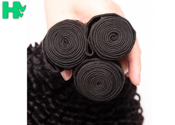 Quality Malaysian Natural Color Kinky Curly 100% Remy Human Hair Extensions Bundles for sale