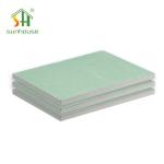 Green Color Moisture Resistant Drywall , 9mm Tapered Edge Plasterboard