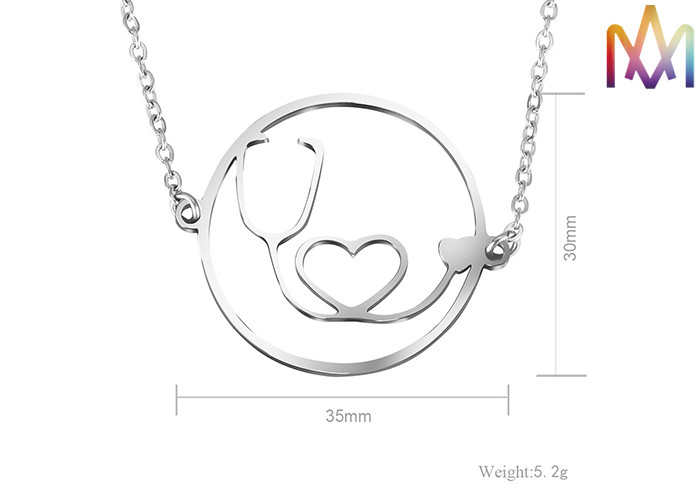 OEM ODM Free Engraving Stethoscope Heart Pendant