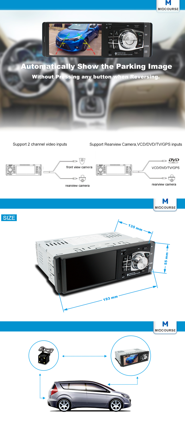 Professional Single Din Navigation Unit / 1 Din Screen Radio With MP5 FM USB Bluetooth
